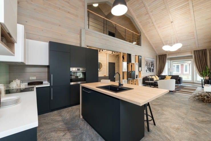 Modular home with high ceiling